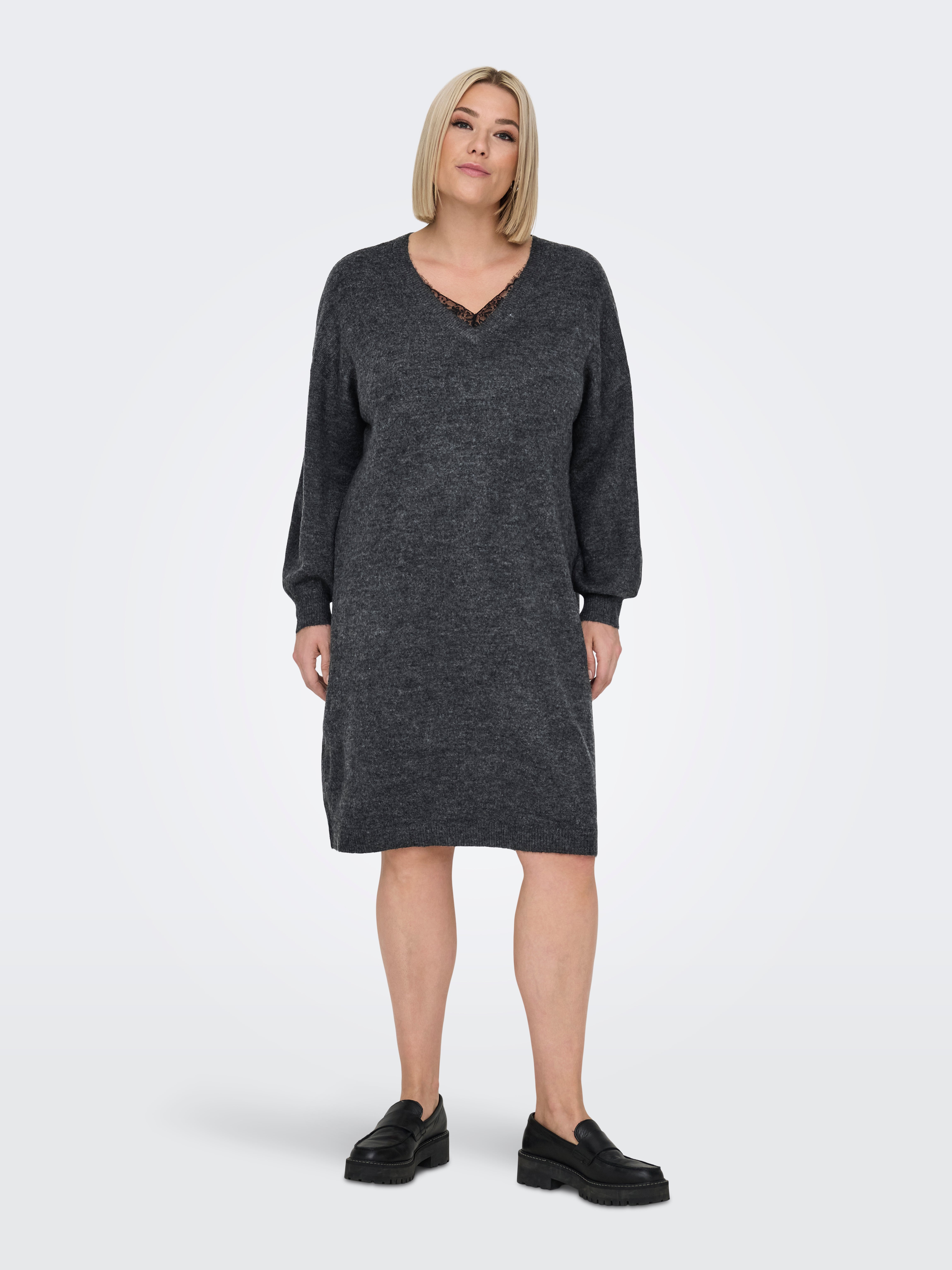 CARMANIFESTA Midikleid Dark Grey Melange