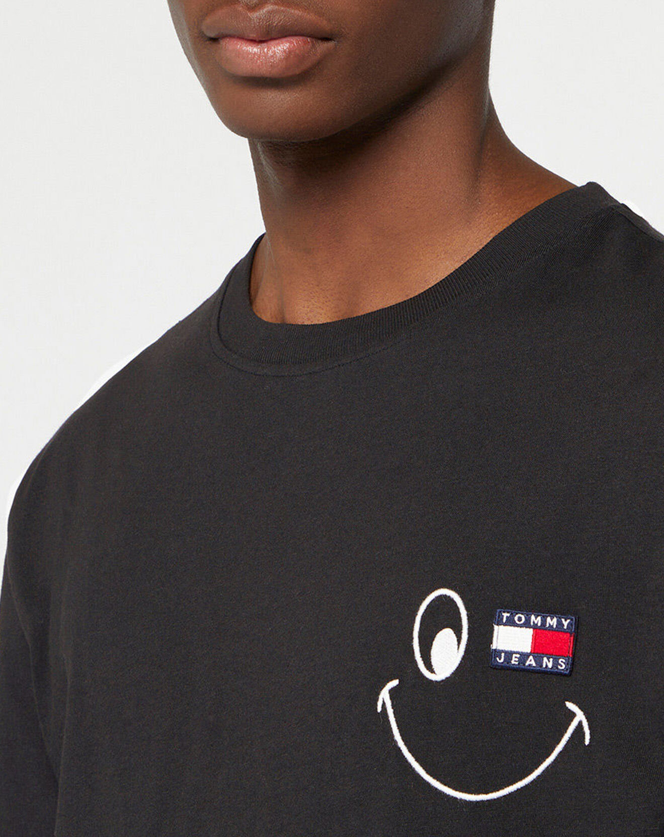 Tommy Jeans T-Shirt 100% Coton Bio Smiley Badge noir
