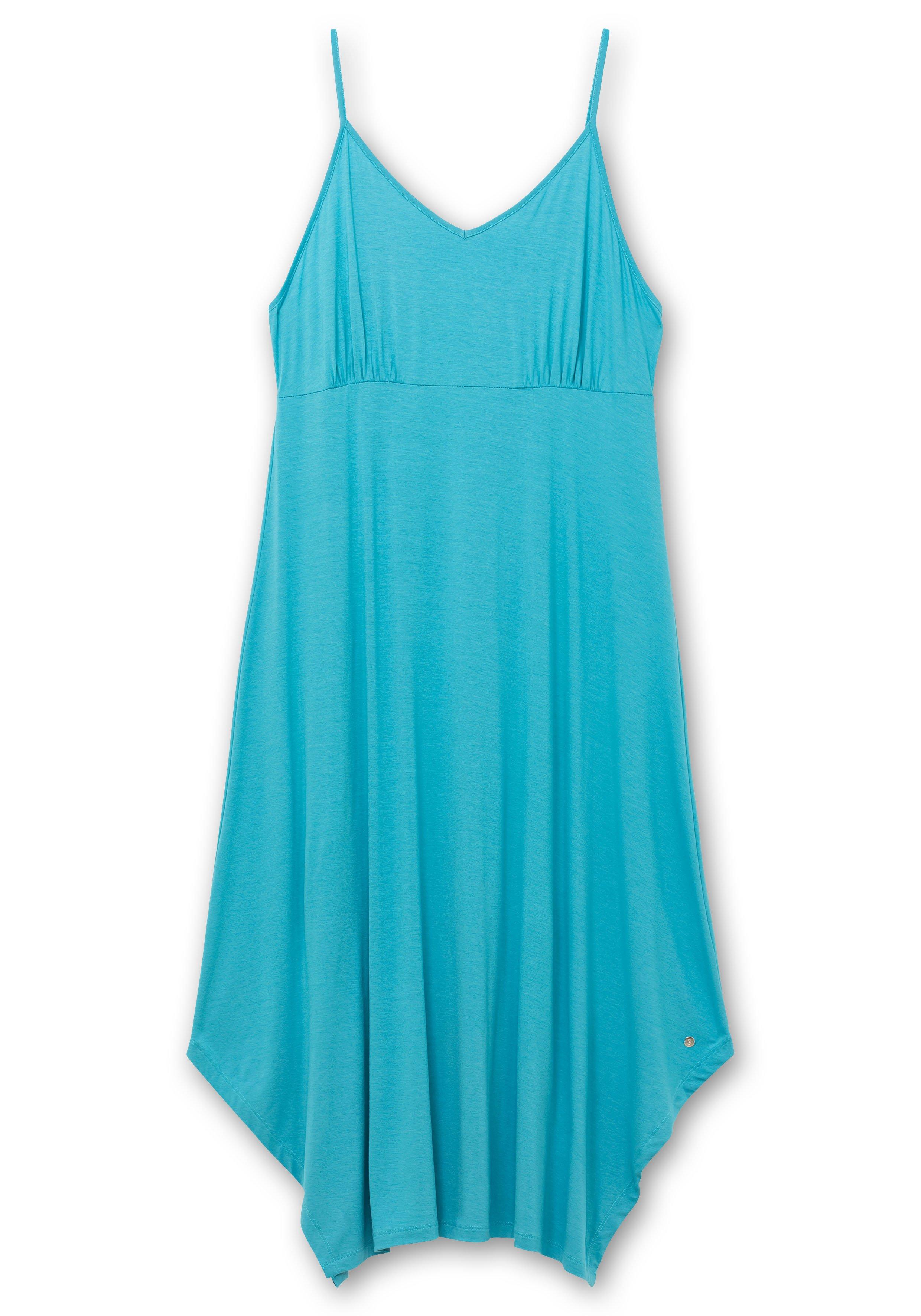 Wadenlanges Jerseykleid in Zipfeloptik
