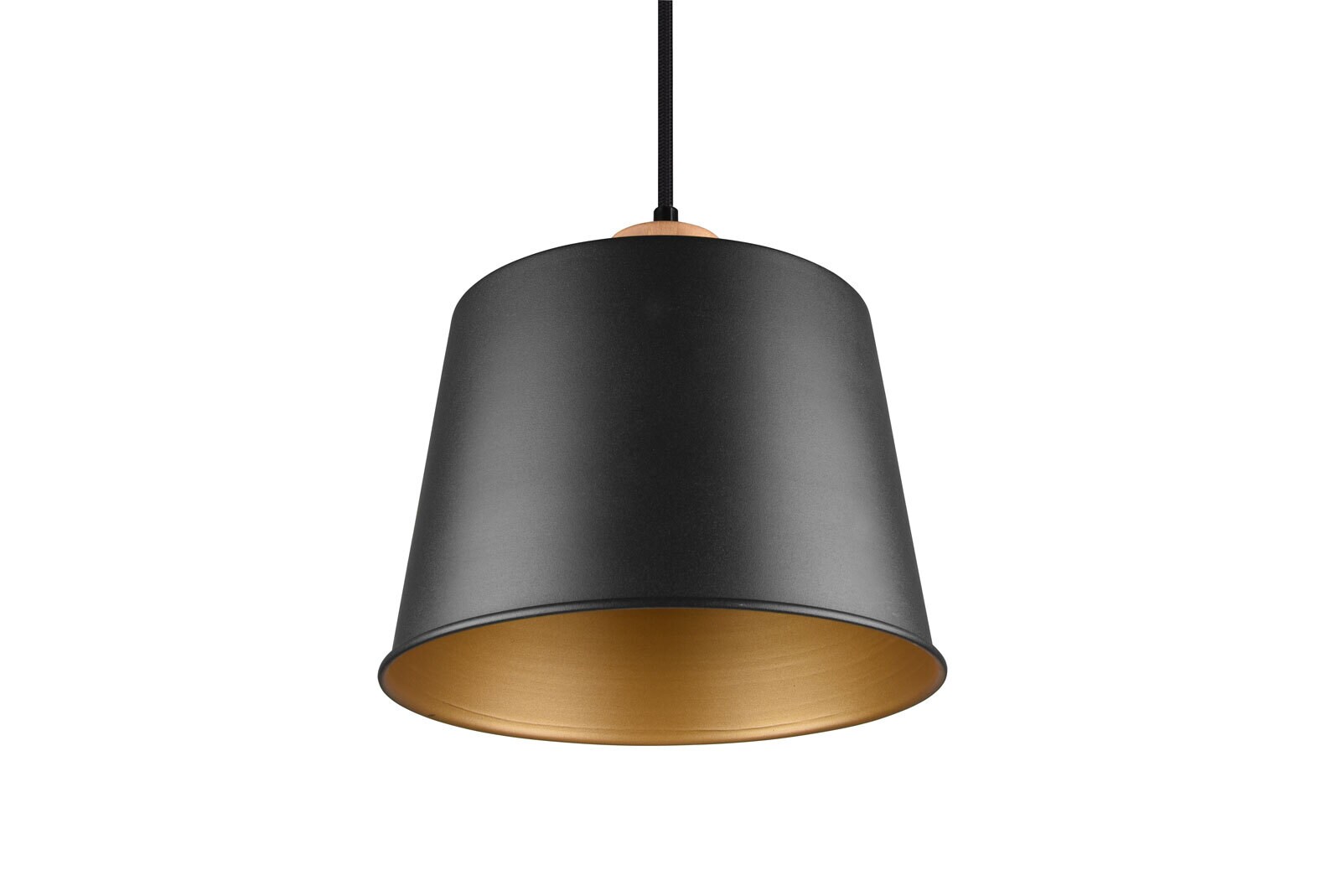 Harris Pendelleuchte schwarz 312700132, D/H: 26/150 cm, Metall, Naturholz