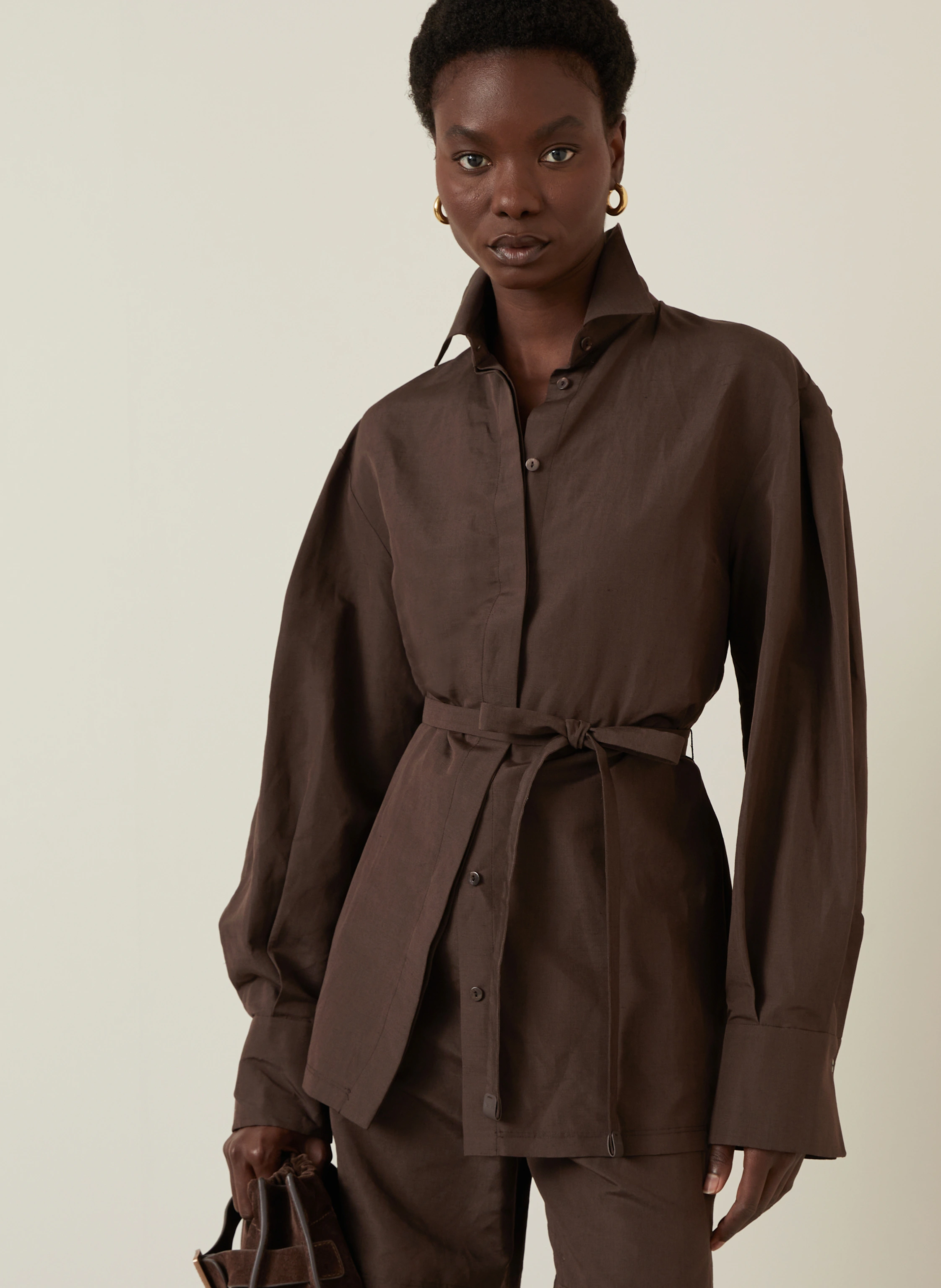 Max Mara Hemdbluse AFFARI mit Leinen und Seide
