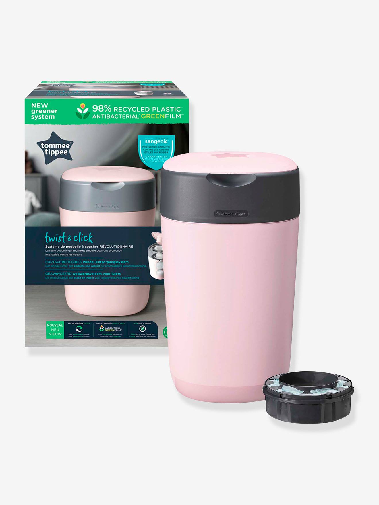 Cesto de fraldas Twist & Click da Tommee Tippee SANGENIC Rosa