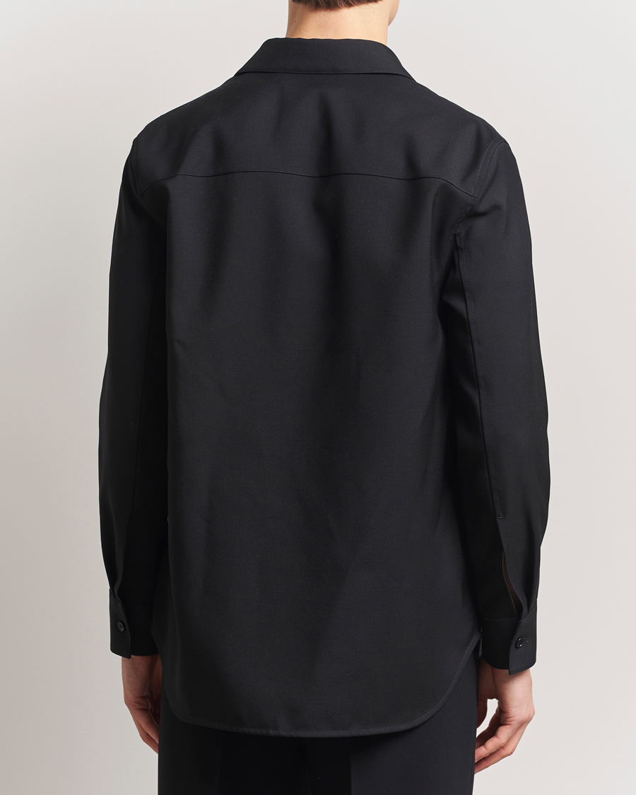 Jil Sander Double Pocket Gabardine Overshirt Black