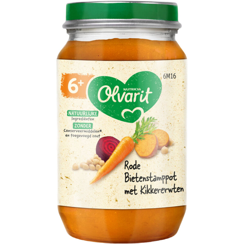 Olvarit Rode bietstamppot met kikkererwten 6m+