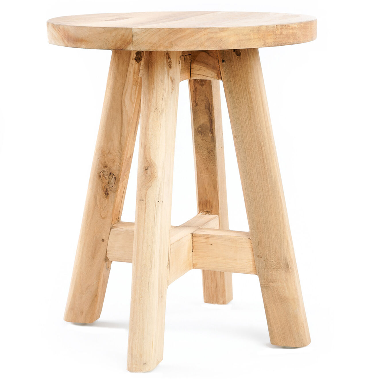 Bazar Bizar Tabouret artisanal Atziei naturel - 35x35x45 cm
