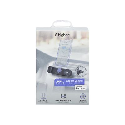 Bigben - support de voiture pour smartphone avec fixation sur grille aération - rotatif