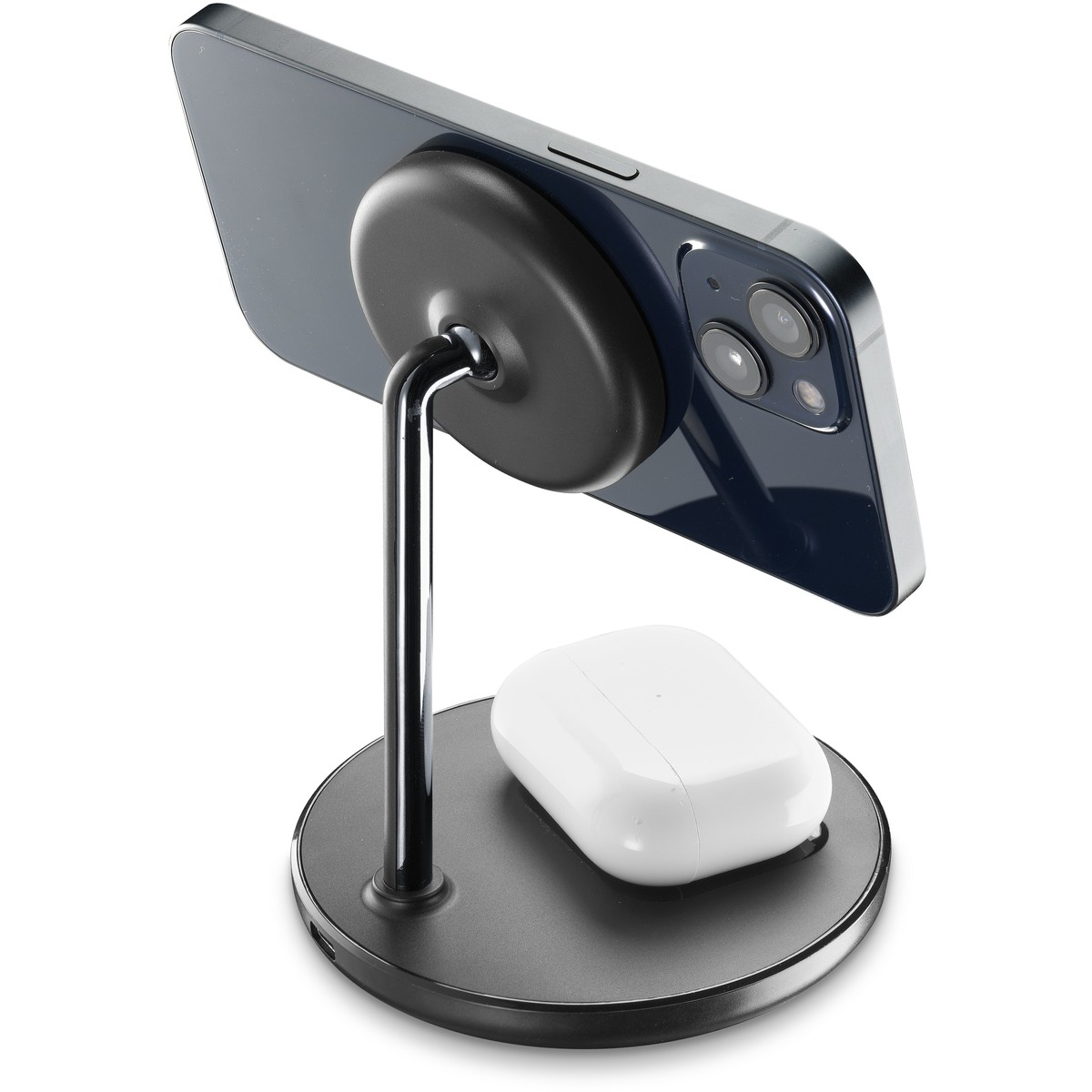 2in1 (7.5W) Mag Duo Wireless Charger Stand MagSafe Ladegerät für Apple iPhone / AirPods - Schwarz