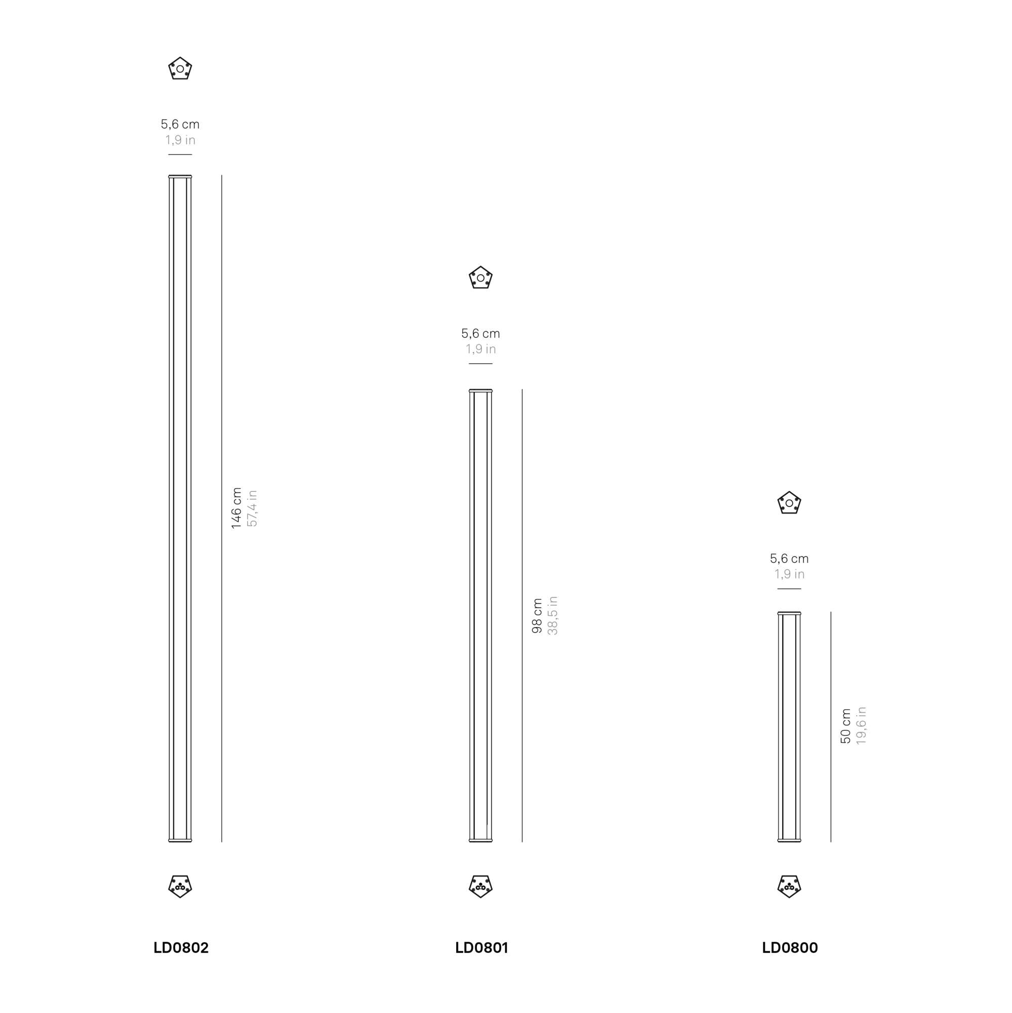 Zafferano oplaadbare lichtstaaf Pencil S wit