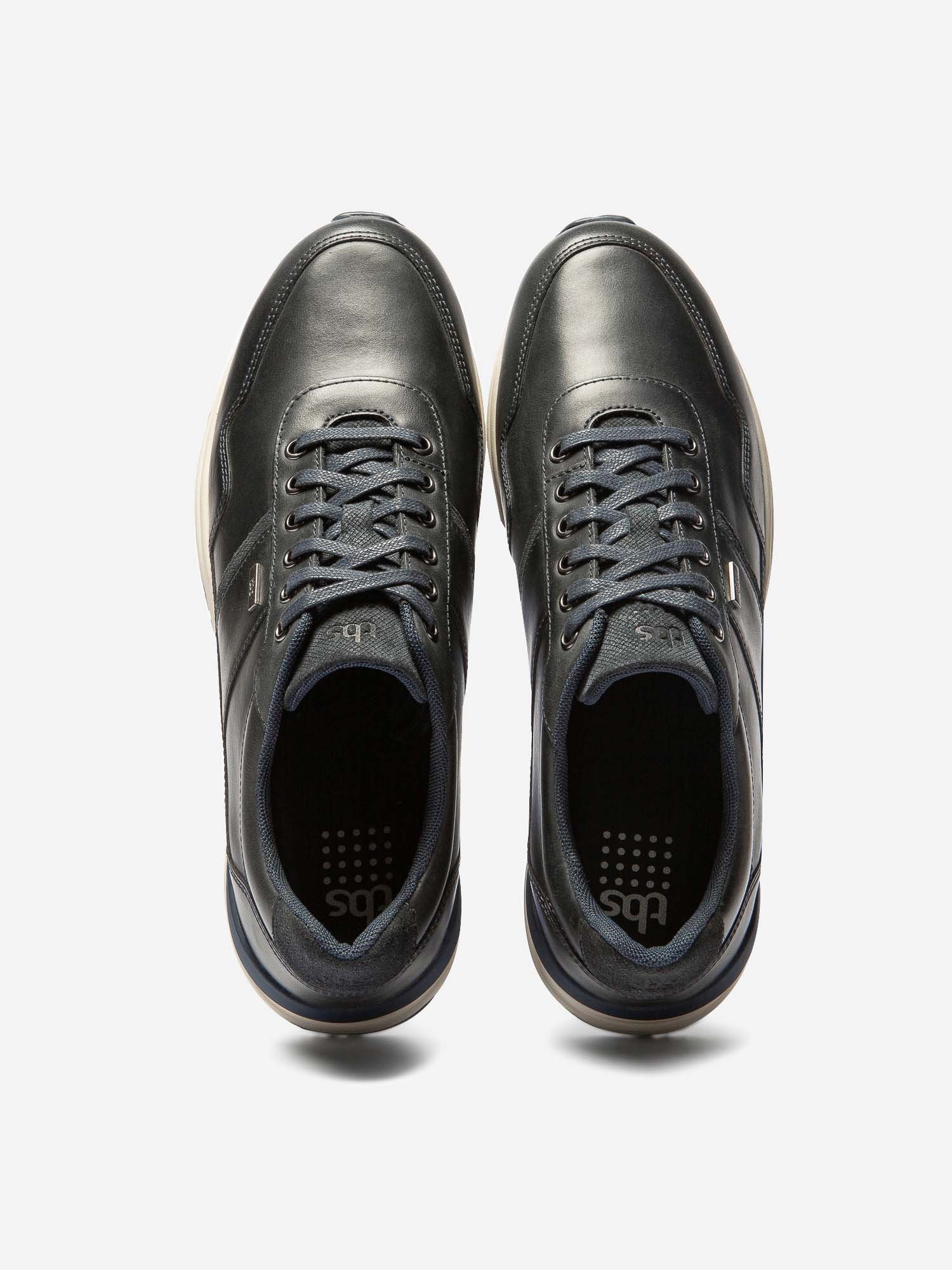 Tennis Homme Confort Cuir Marine