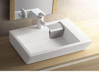 Badstuber Cera K810 waskom met kraangat 64,5x44cm