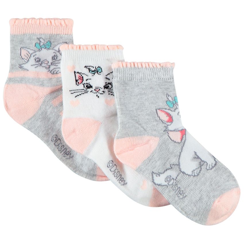 Lot de 3 paires de chaussettes Marie Aristochats Disney - Ecru
