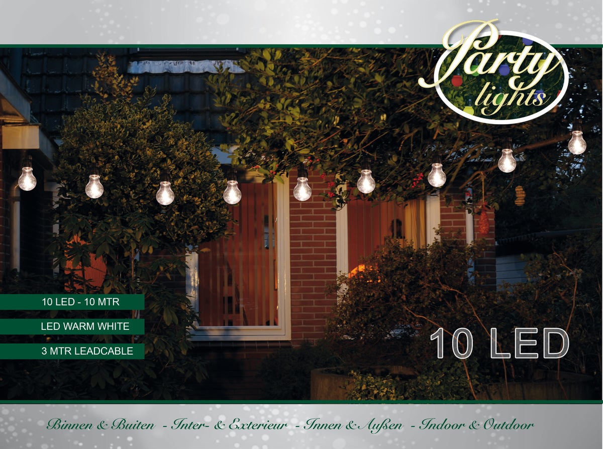 Verlichtingssnoer 10 LED lampen 10 m warm wit