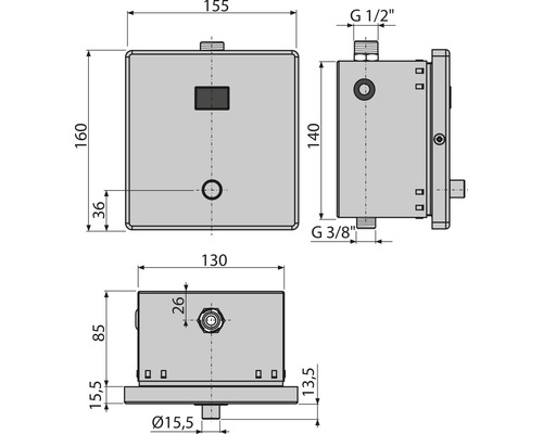 Automatische urinoirspoelklep ASPK-KT