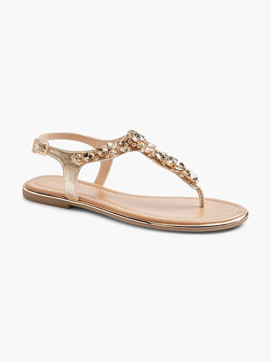 Graceland Sandalen-Zehentrenner gold