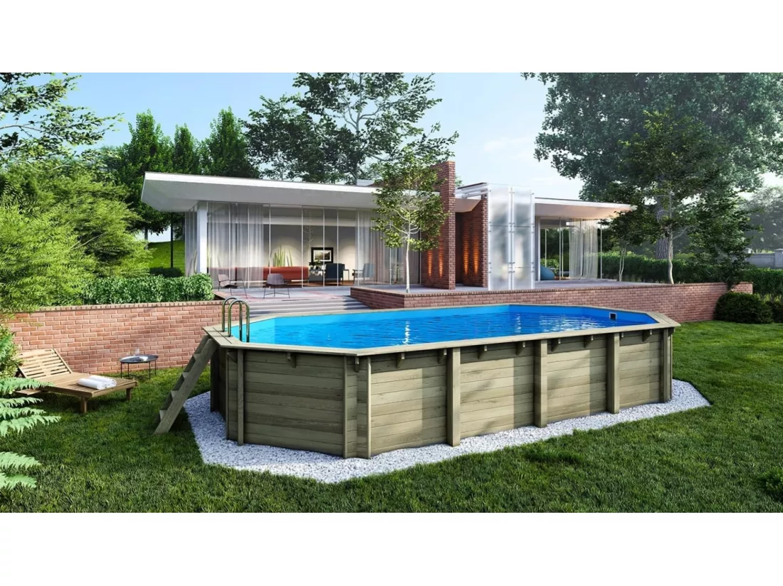Piscine en bois 8,57x4,57 - H.1,31 m - avec filtration et coffre - BAS746OSPI+SZA - ALTANKA