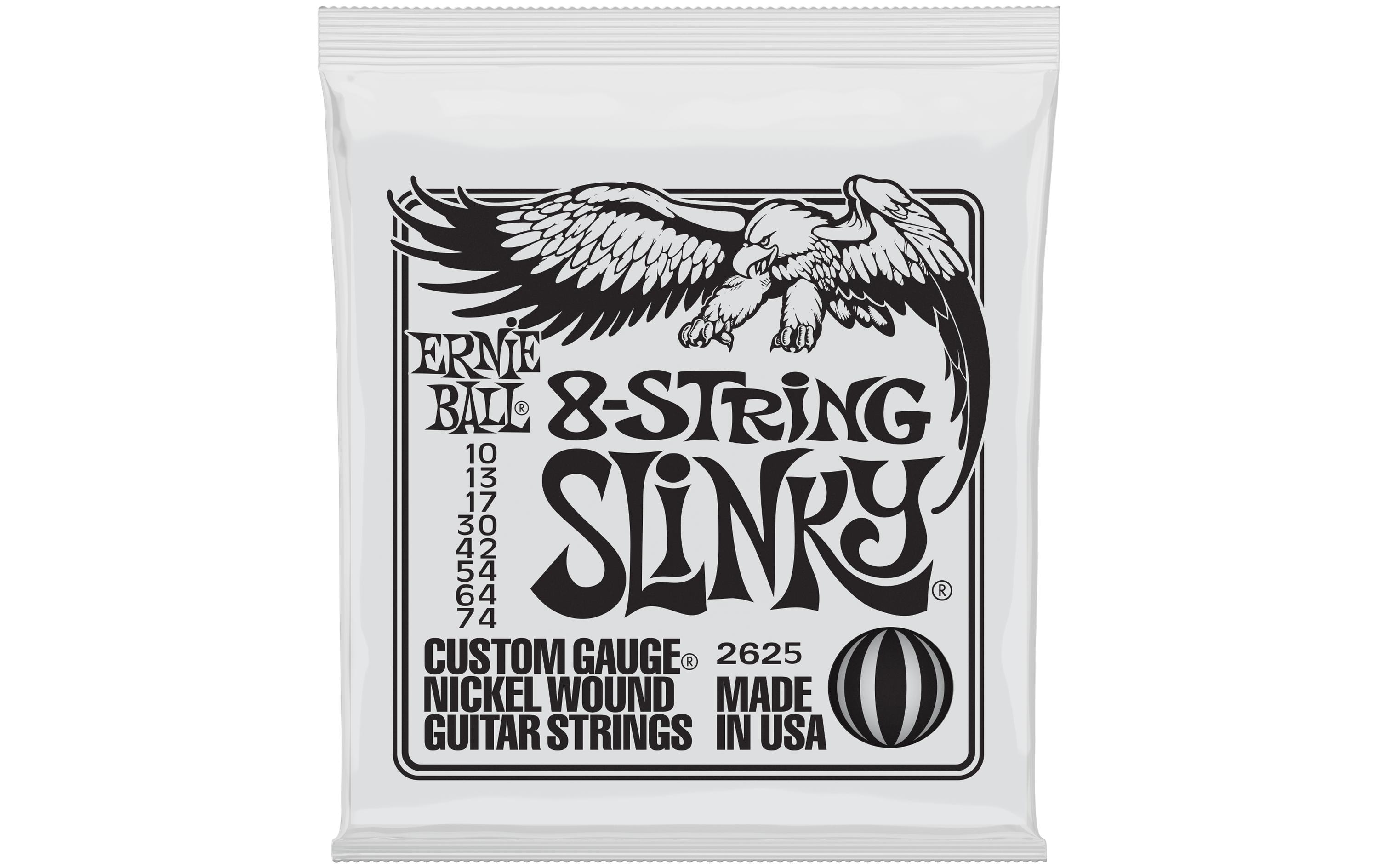 Gitarrensaiten 2625 8-String Slinky – 10-74Saitensatz für E-Gitarre