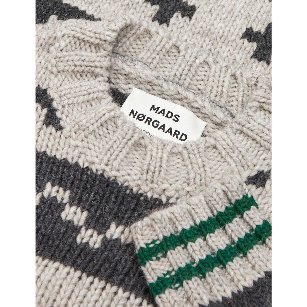 Køb Mads Nørgaard Nature Melange/ Charcoal Melan Crash Keldino Reykavik Sweater