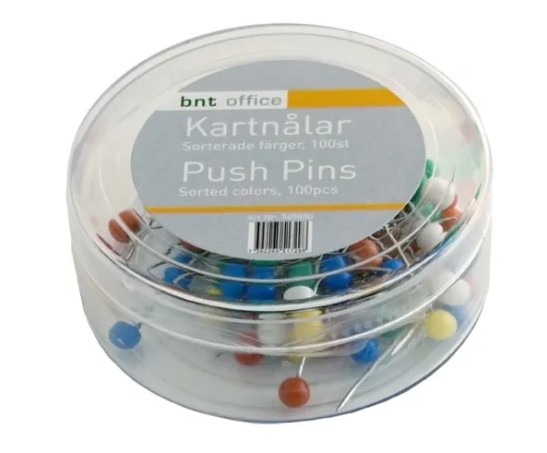 Kortnåle 4mm x 20mm ass. farver - (100 stk.)