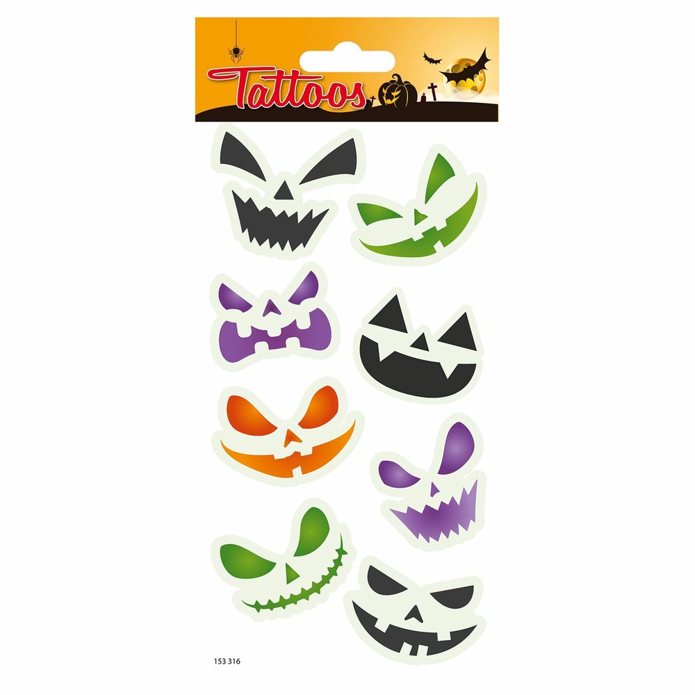 Tatouages temporaires - sourires halloween