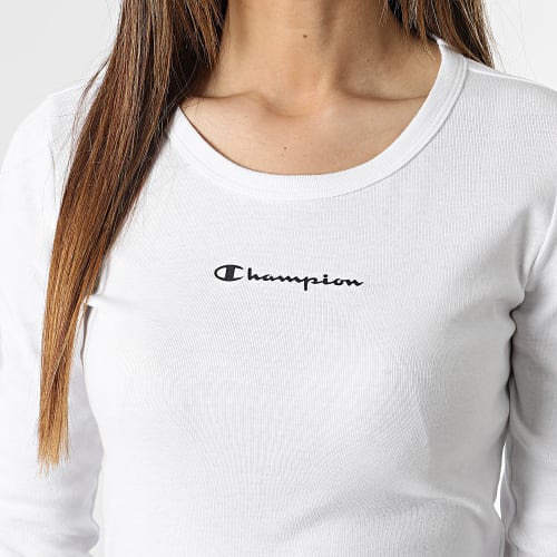 Tee Shirt Manches Longues Crop Femme 114892 Blanc