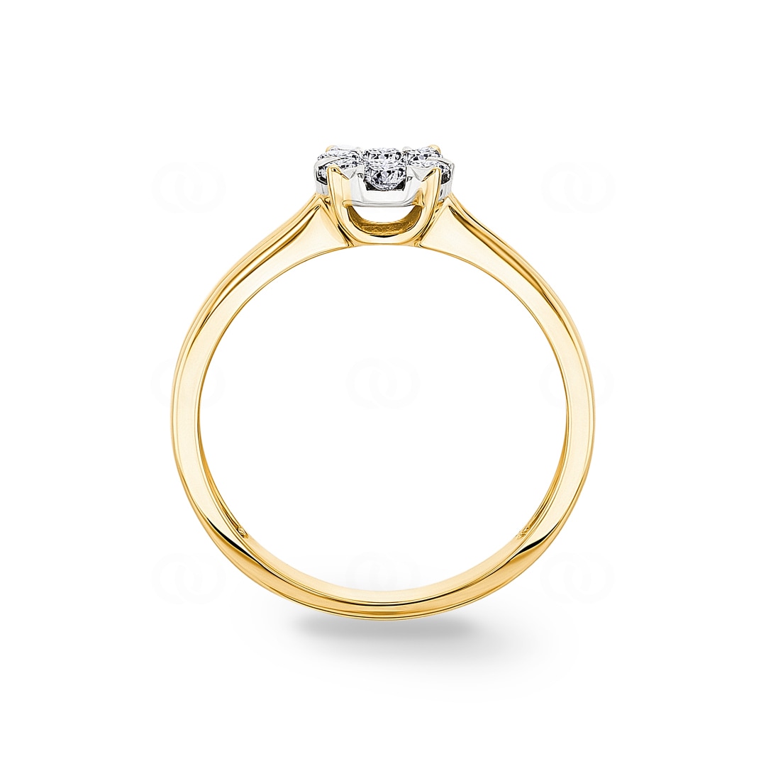 Verlobungsring 750/18 K Gelbgold mit Diamanten 0.33 ct H/si