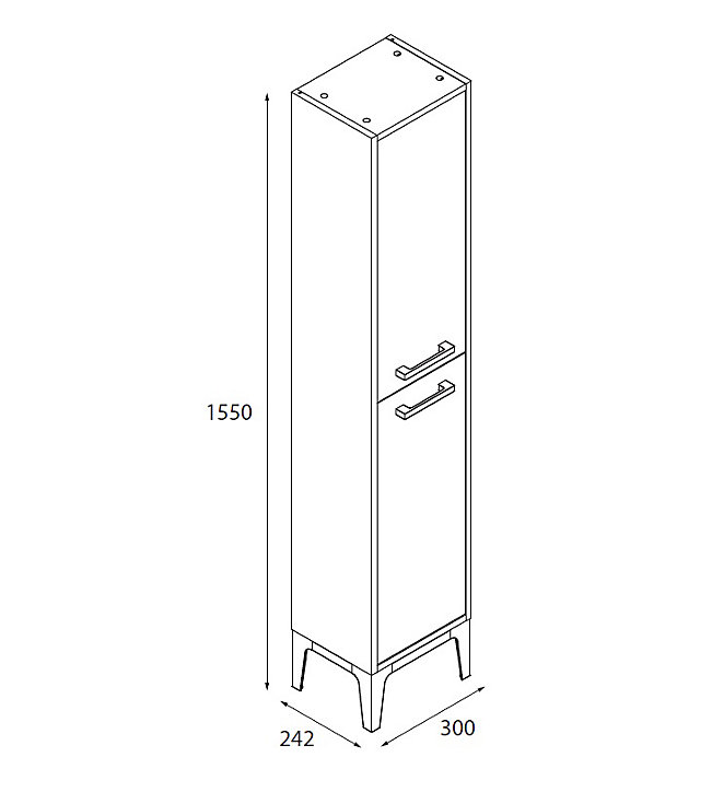 Colonne de salle de bains à poser Cygnus bath Zoé H. 150 cm chêne blanchi