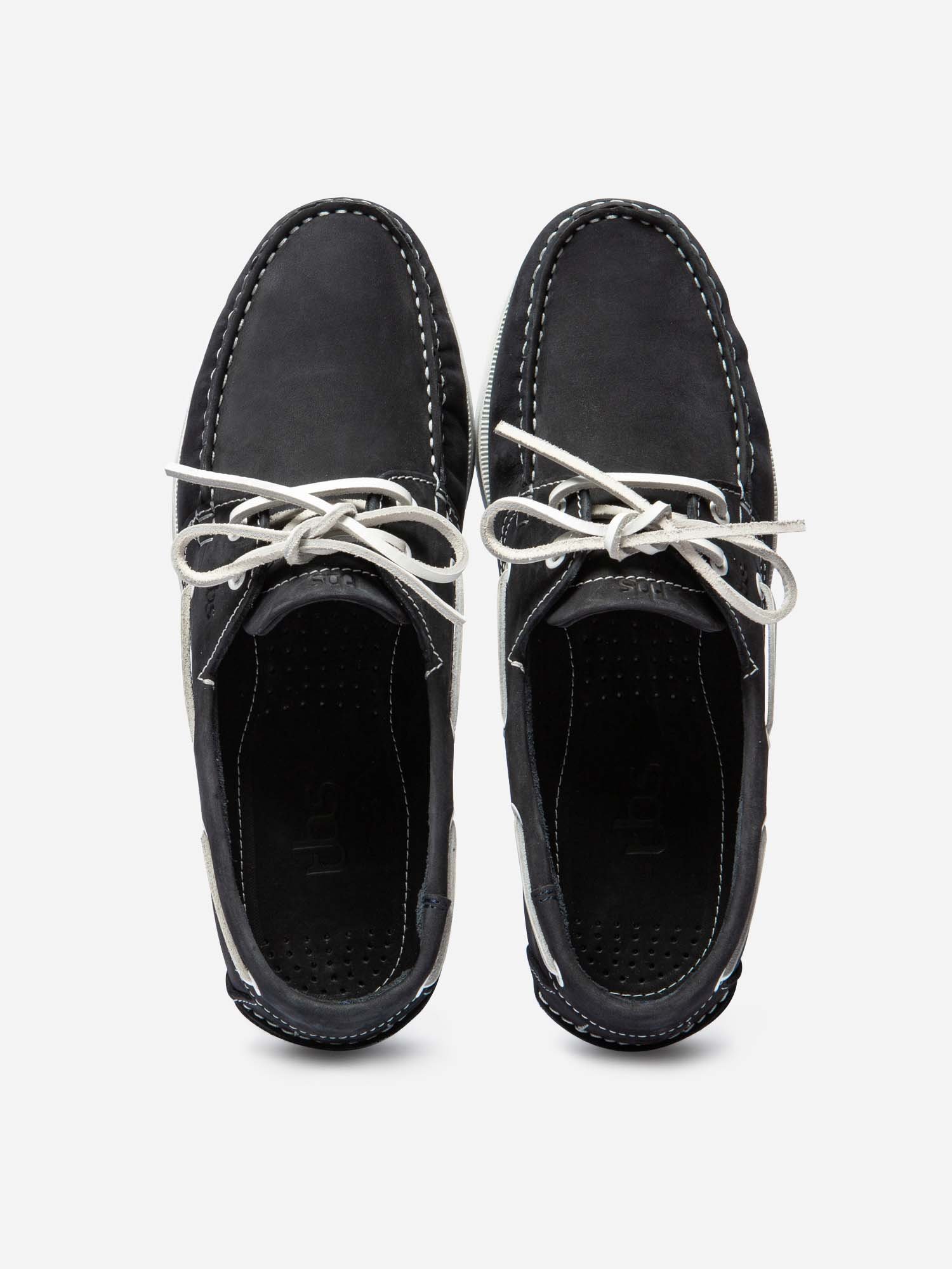 Chaussures Bateau Homme Cuir Nubuck Bleu Marine