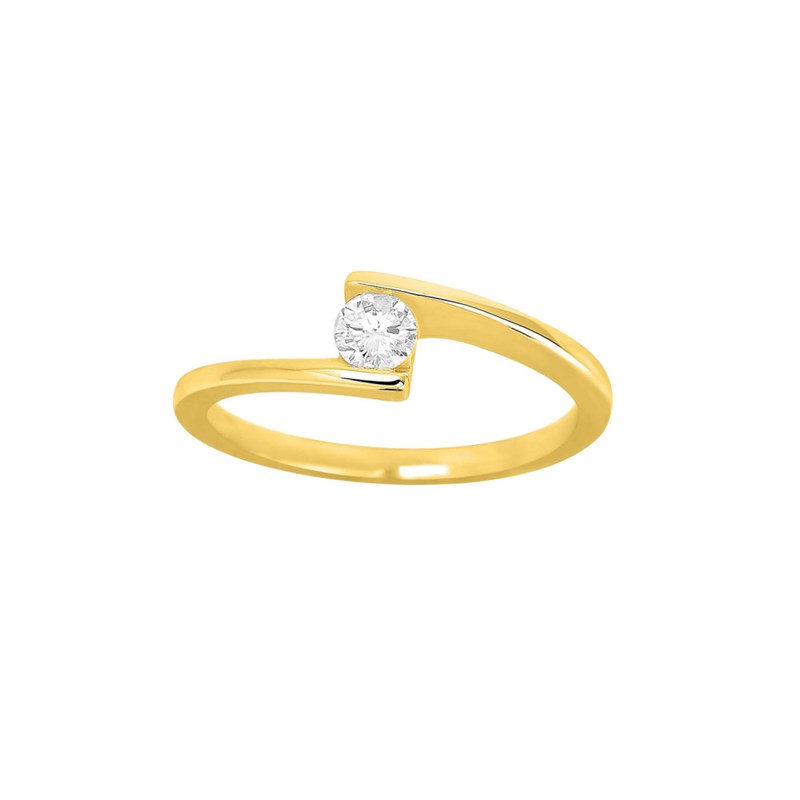 Bague Femme - Or 18 Carats - Diamant 0,23 Carats