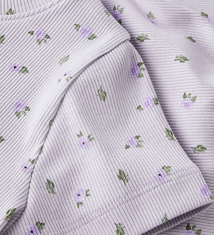 Name It T-Shirt - Rib - NmfHofie - Misty Lilac m. Blumen