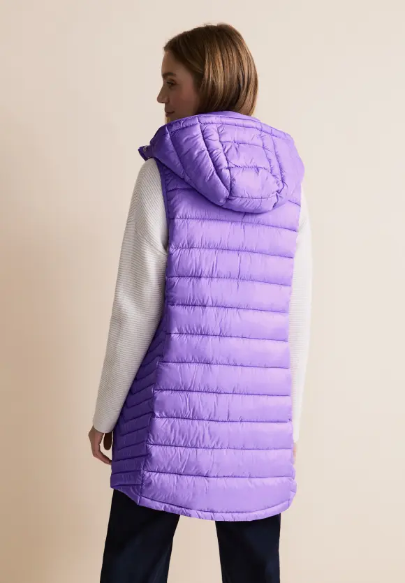 Kapuzen Longweste - shiny lilac