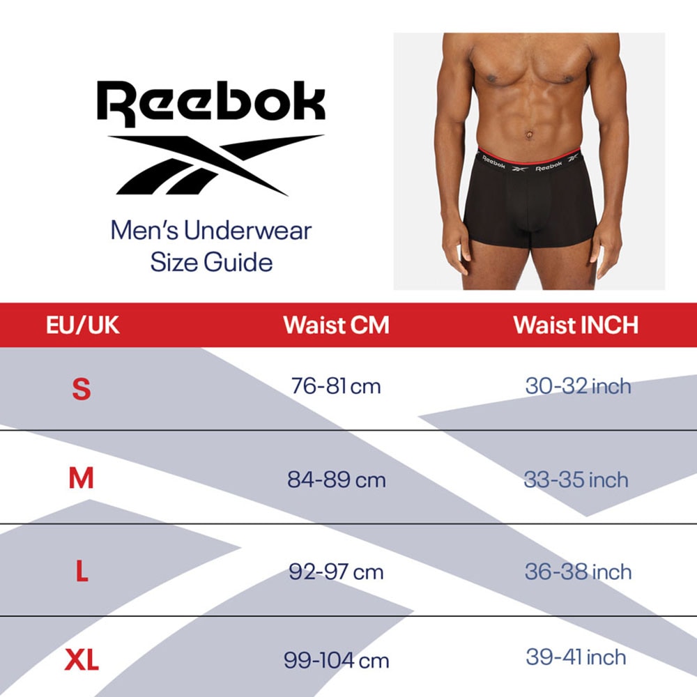 Reebok Slip »CHASE«, basic, bequem, atmungsaktiv, mit Logo, breiter Bund, Baumwollmix
