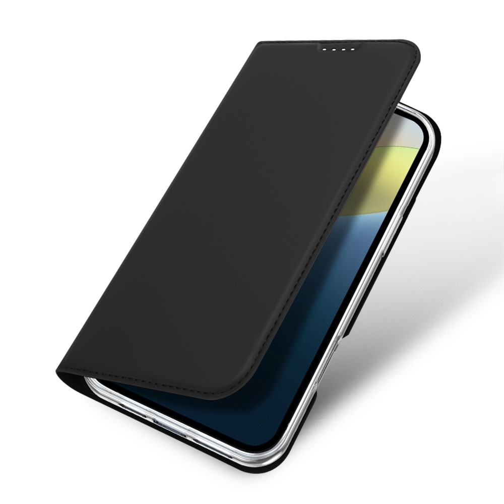 iPhone 16 Flip Wallet Cover Leder Tasche - Schwarz