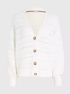 Cardigã Tommy Hilfiger x Vacation em crochê com decote em V