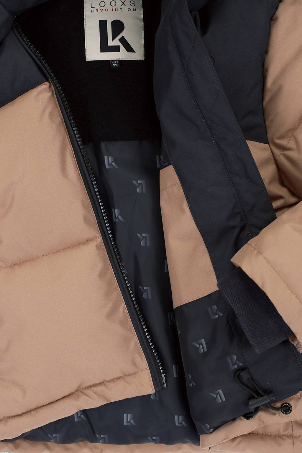 LOOXS gewatteerde jas beige/zwart