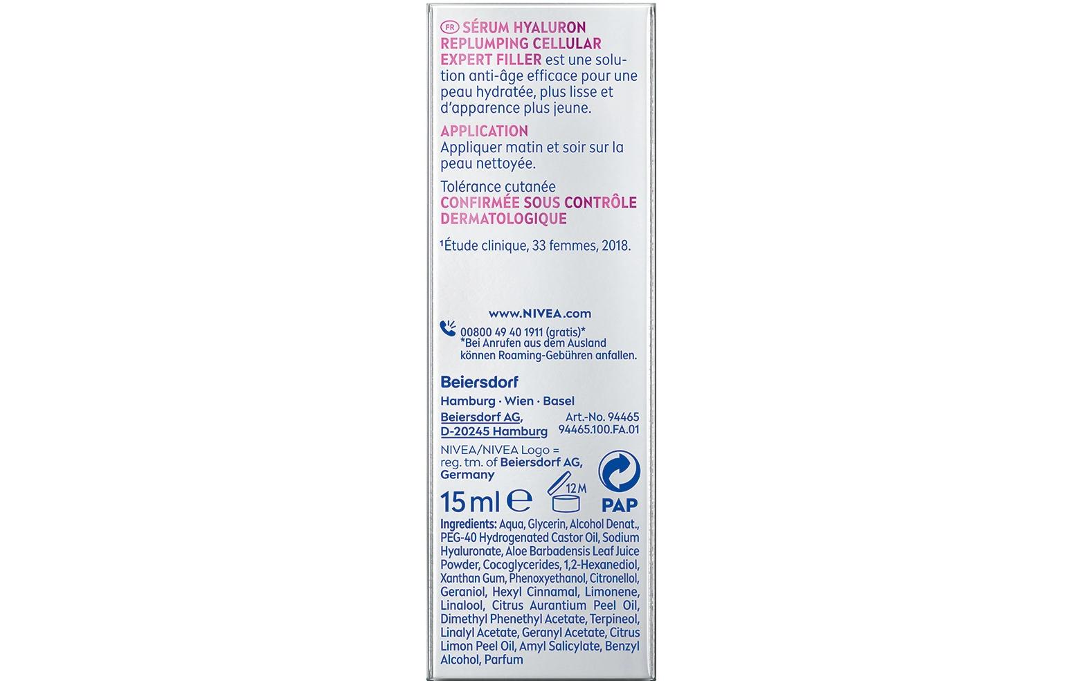 Gesichtsserum Filler Hyaluron Replumping 15 mlSerum regeneriert die hauteigenen Feuchtigkeitsspeicher und glättet die Hautoberfläche sichtbar