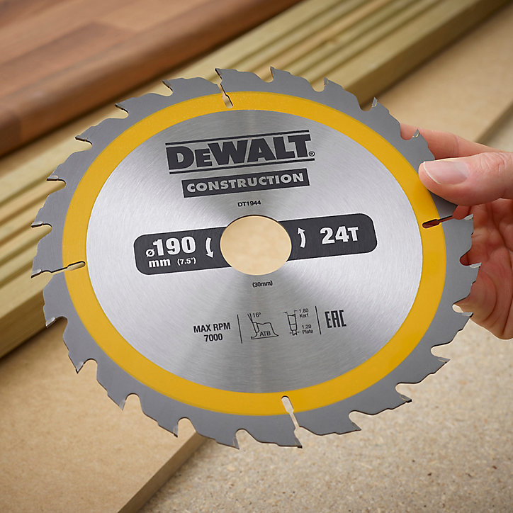 Lame scie circulaire construction TCT 190 x30 24T DEWALT