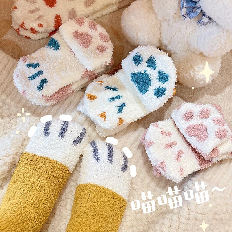Yunikon - Kattenpoot Fleece Sokken