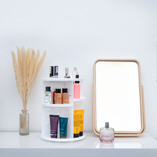 Kosmetiktaske Sminketaske Toilettaske Make Up (hvid)