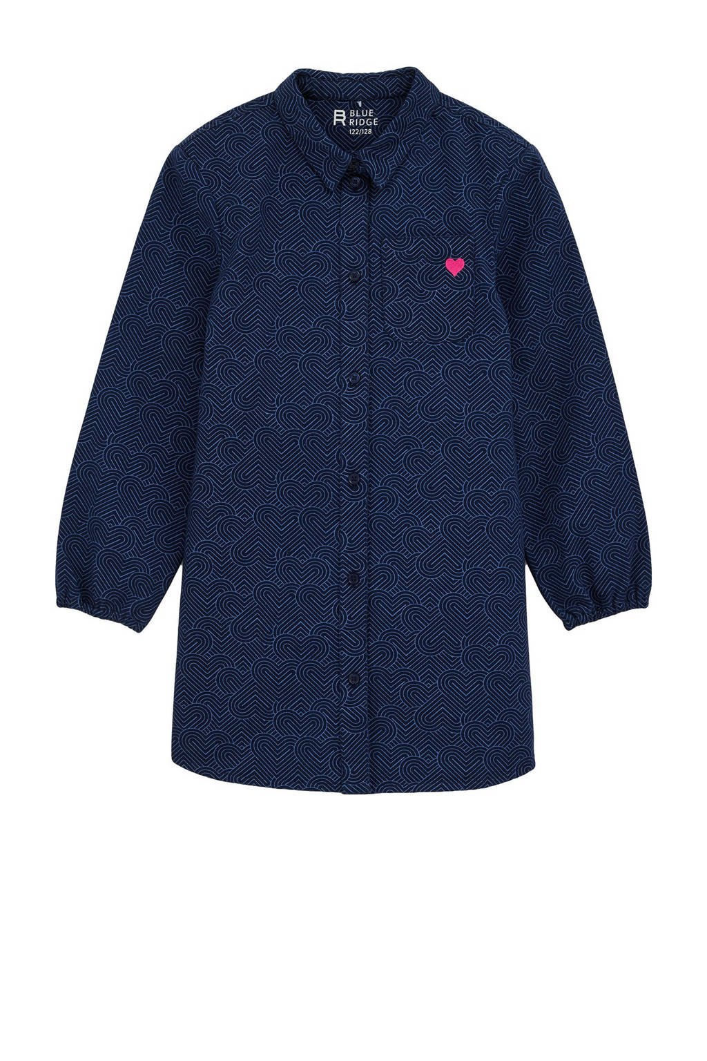 WE Fashion Blue Ridge blousejurk donkerblauw