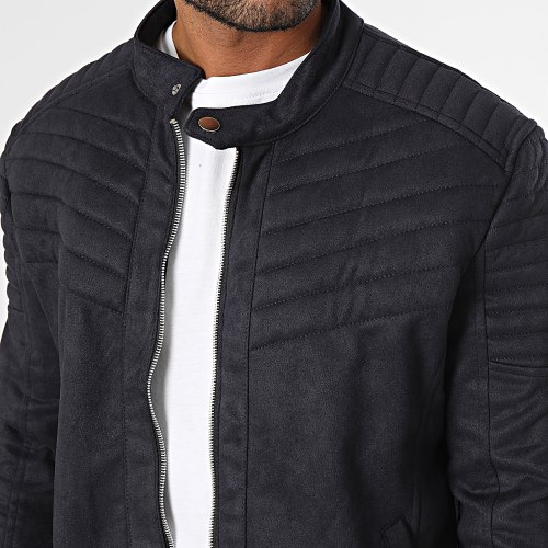 Veste Biker Bleu Marine
