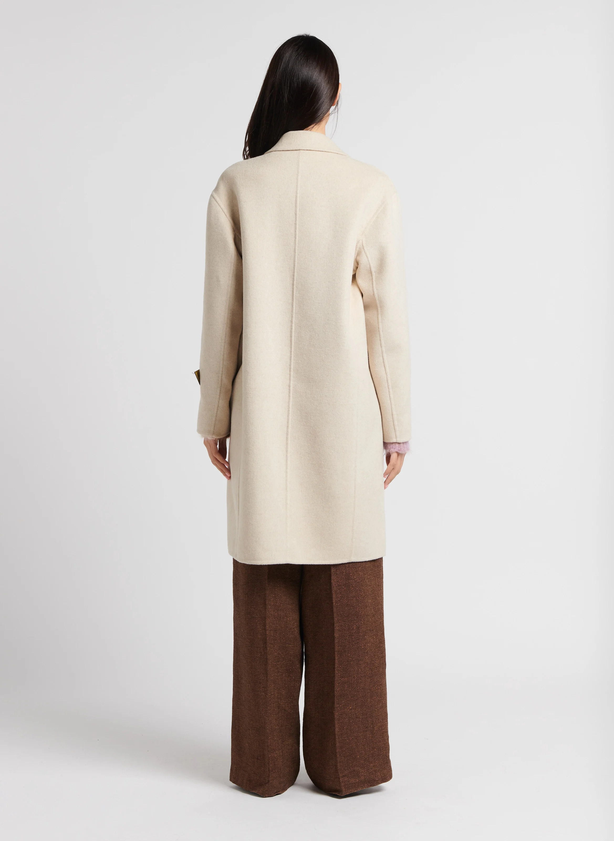 PUEBLO - Pantalon évasé taille haute | Marron
