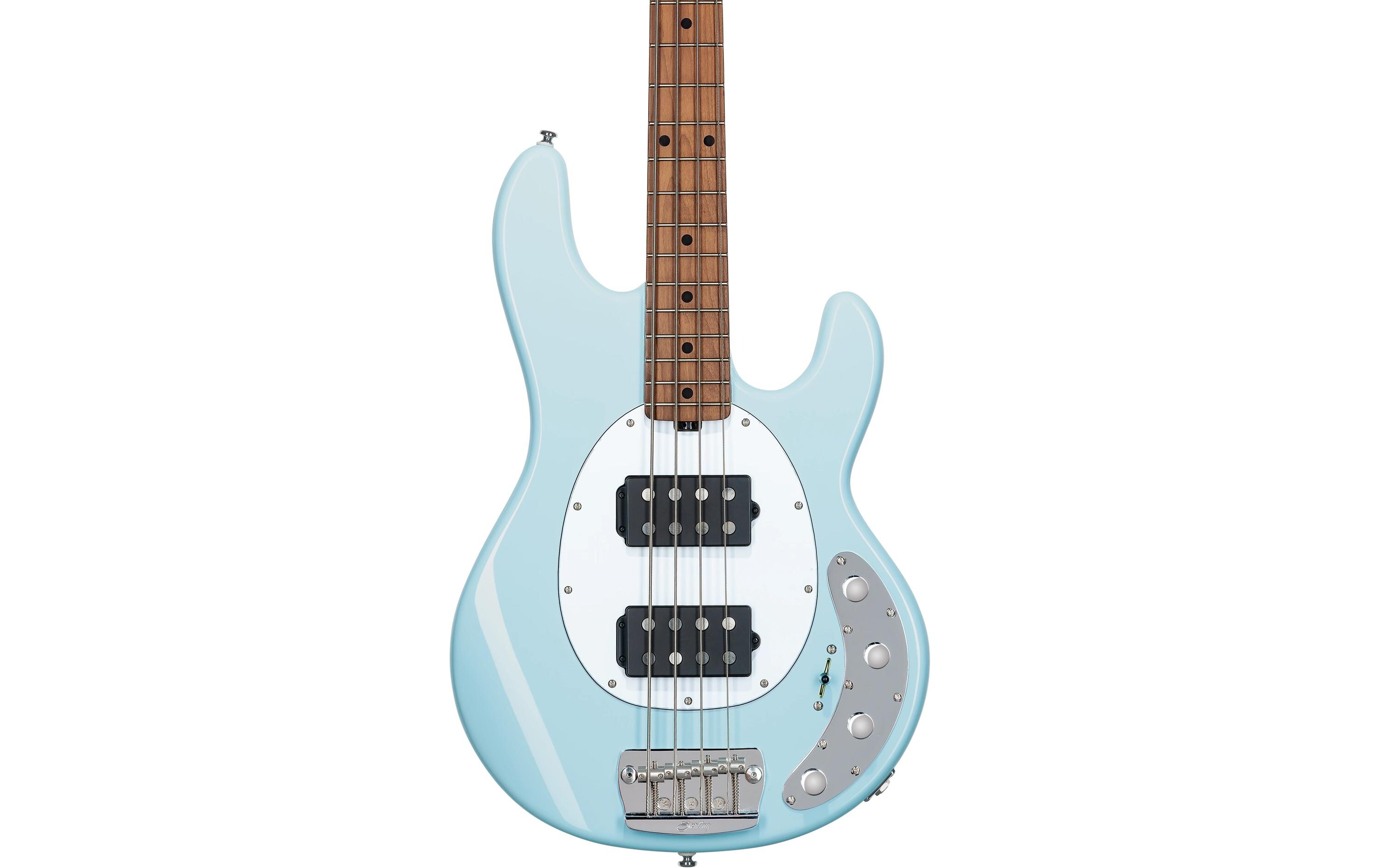 E-Bass StingRay Ray34 HH Daphne Blue<br>4-seitiger Bass mit Aktivelektronik und zwei Humbucker