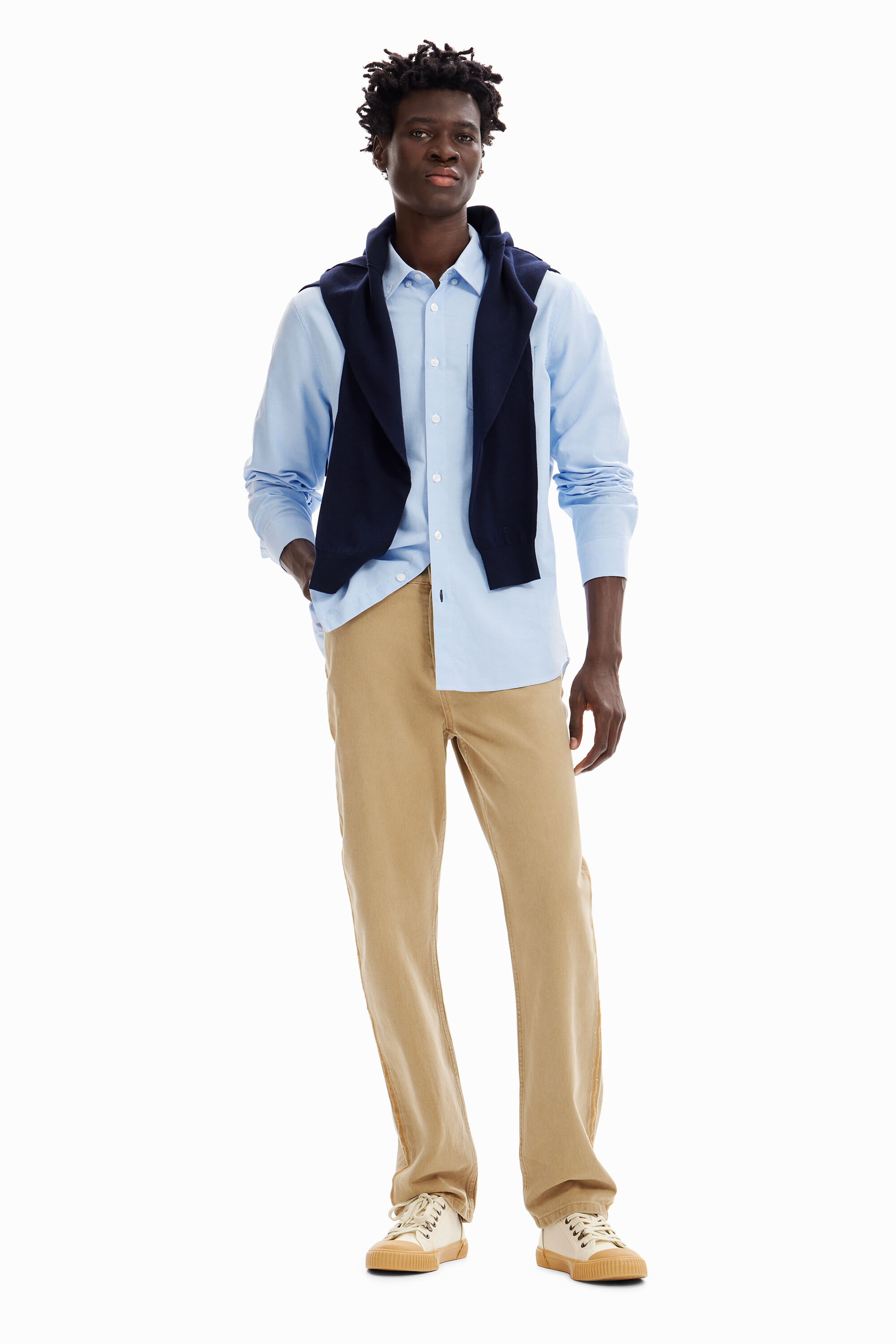 Chemise unie surpiqûres