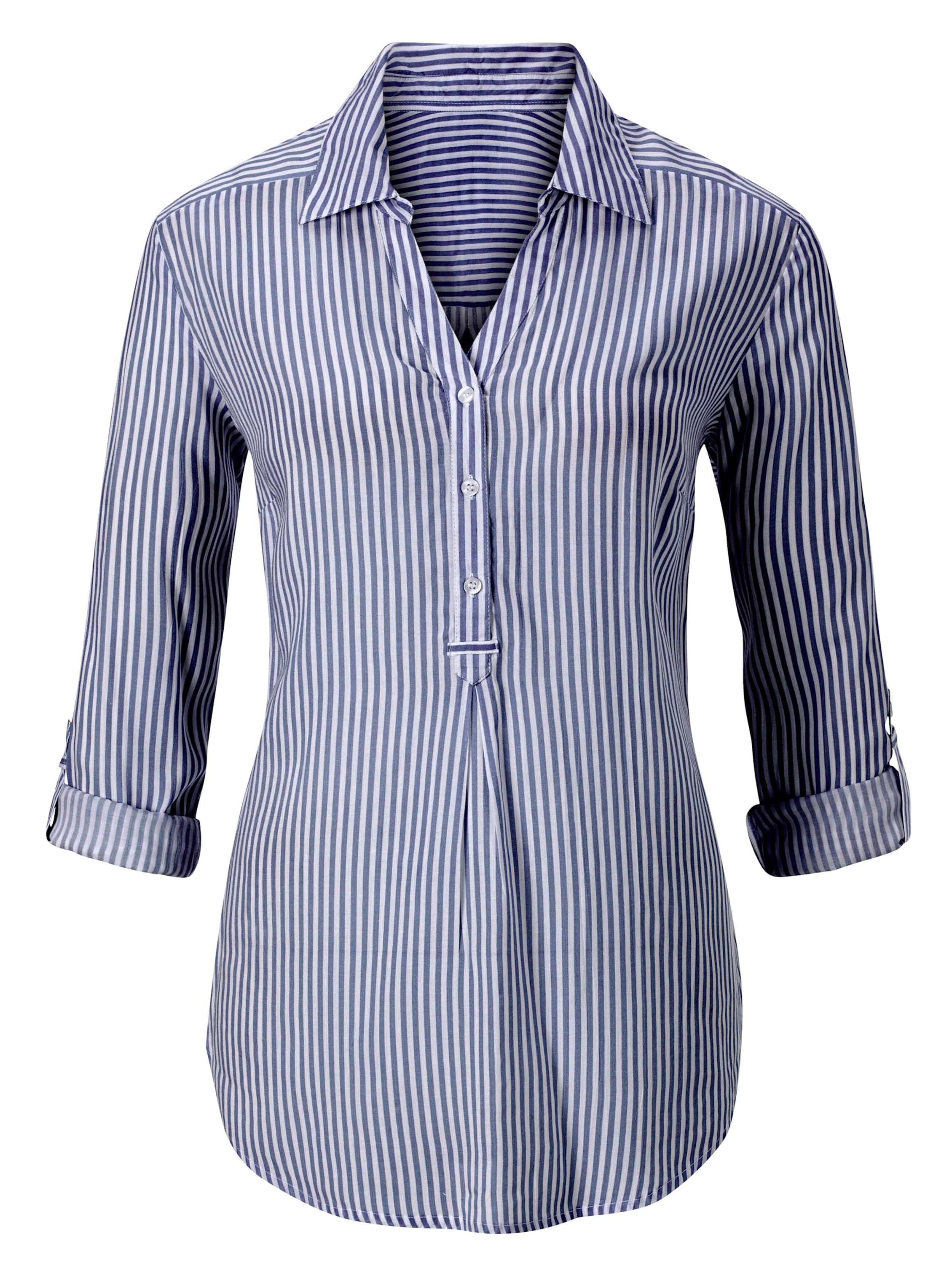 Gestreifte Bluse in marine-gestreift
