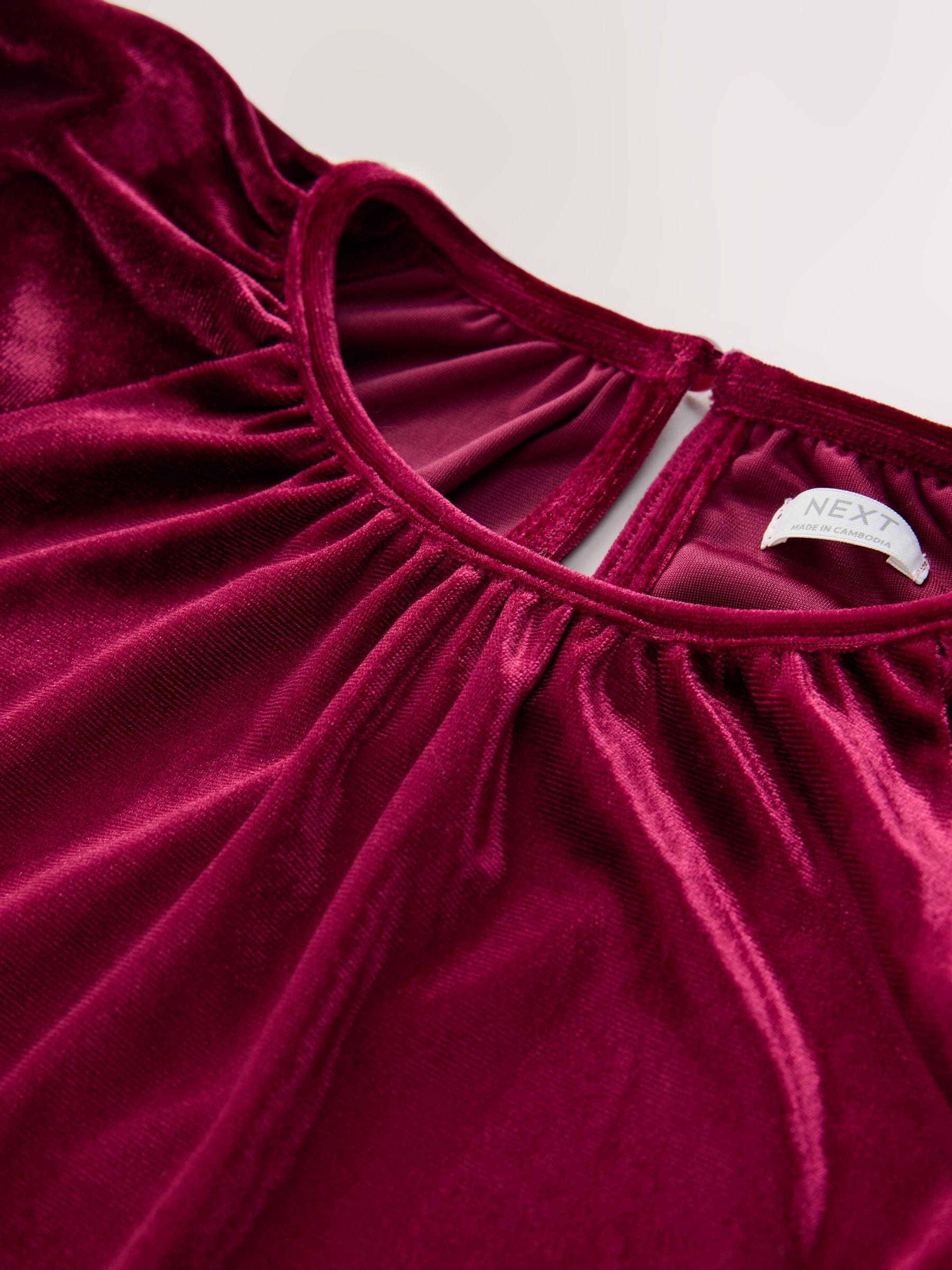 Rood - Velvet Dress (3-16yrs)