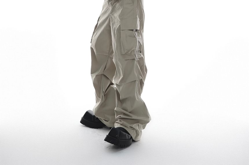 Kooklay - Effen vest met capuchon en rits / Hoge taille, wijde broek