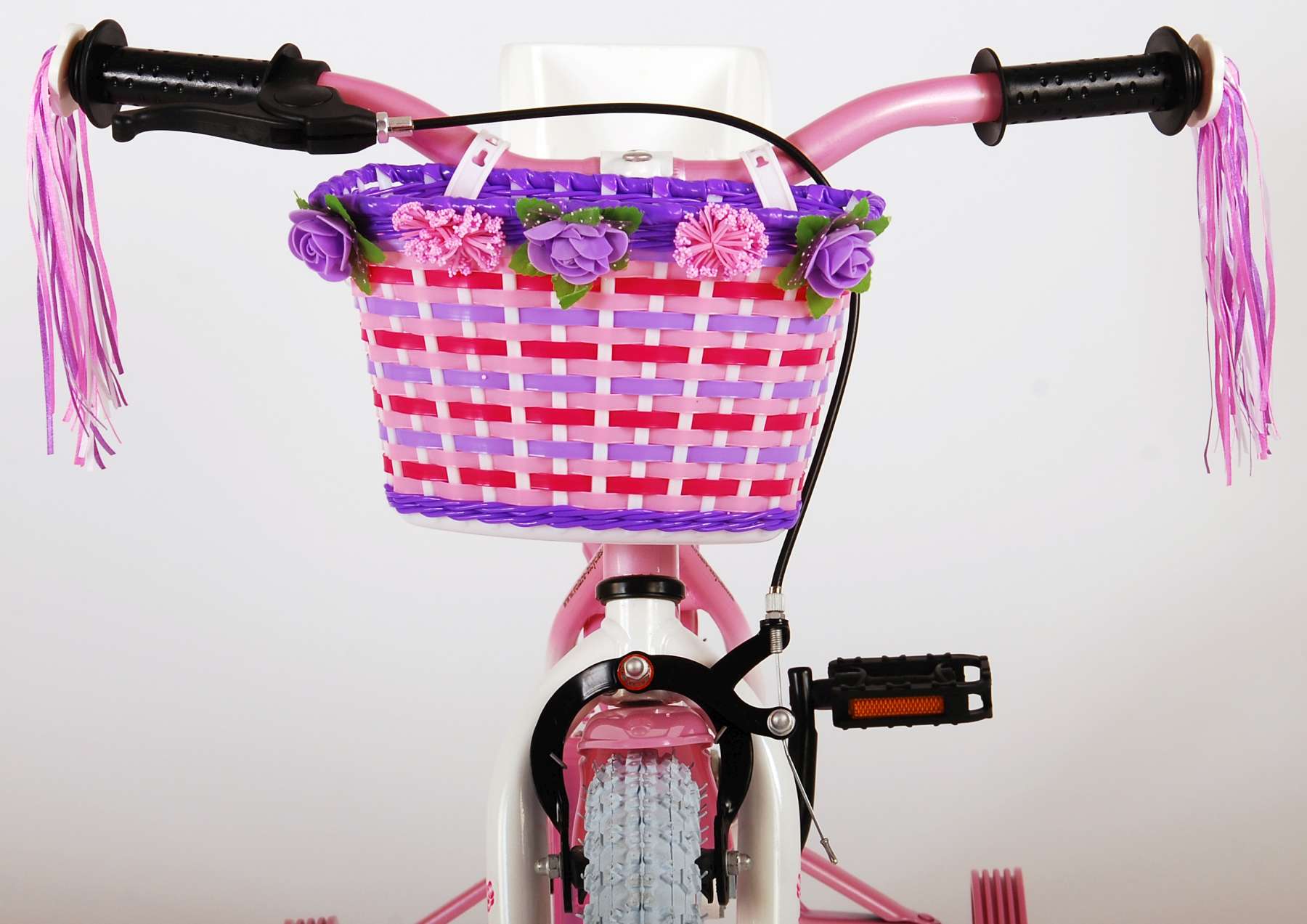 Kinderfahrrad Rose für Mädchen 14 Zoll Kinderrad in Pink/Weiß