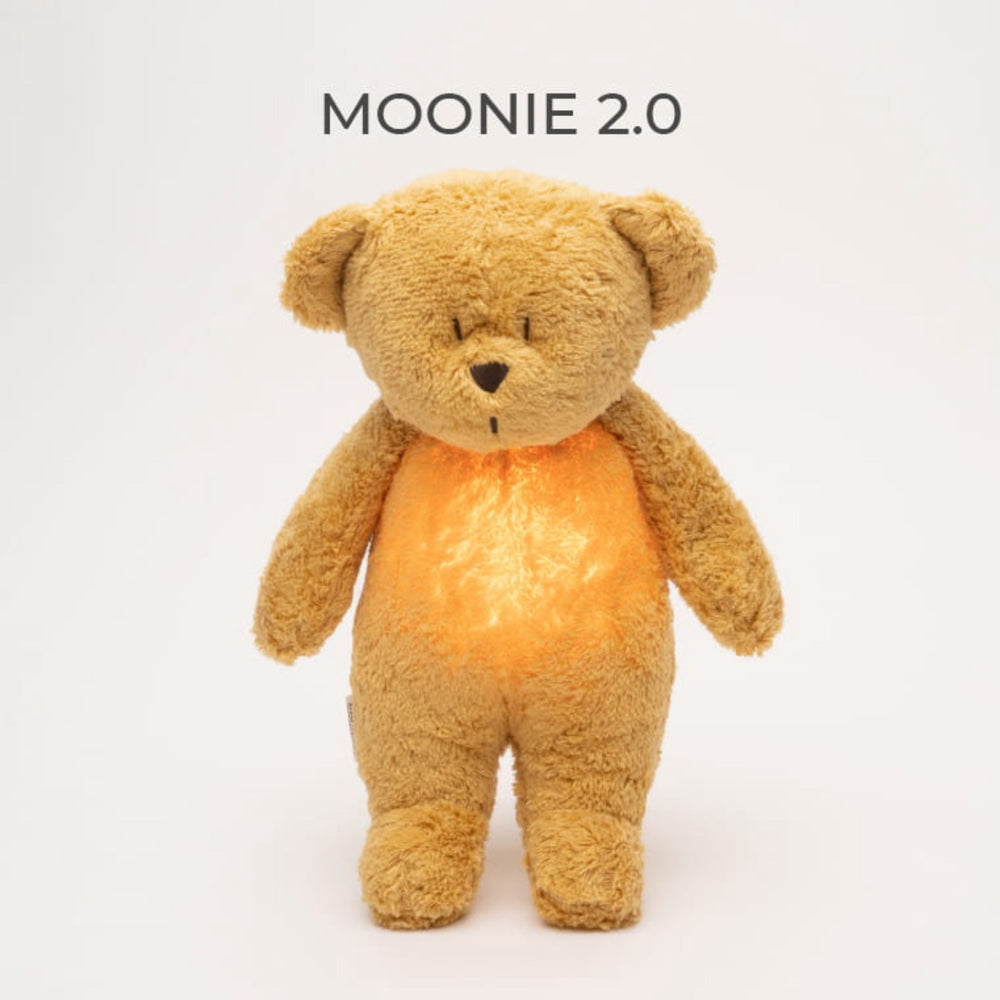 Køb Moonie Honey 2.0 Organic Humming Bjørn Med Pink Noise og en Lampe