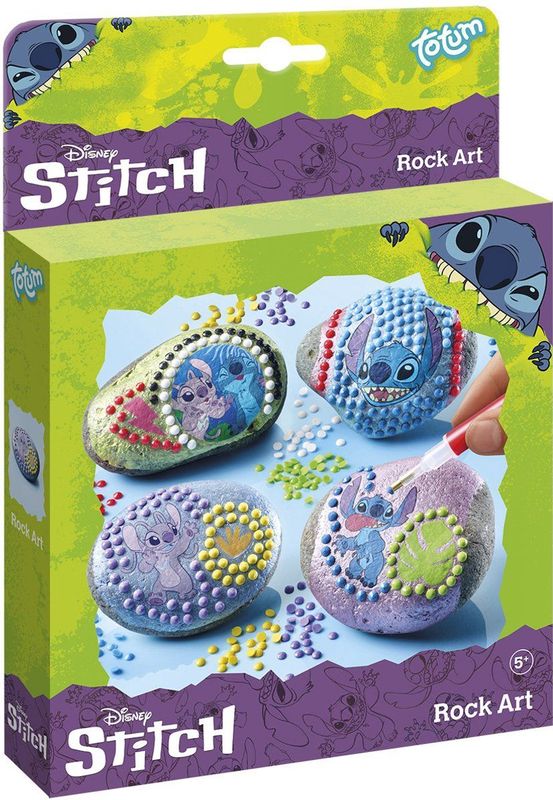 Totum - Stitch - Hobbypakket - Kleurrijke Stenen - Schilderverf - Penselen