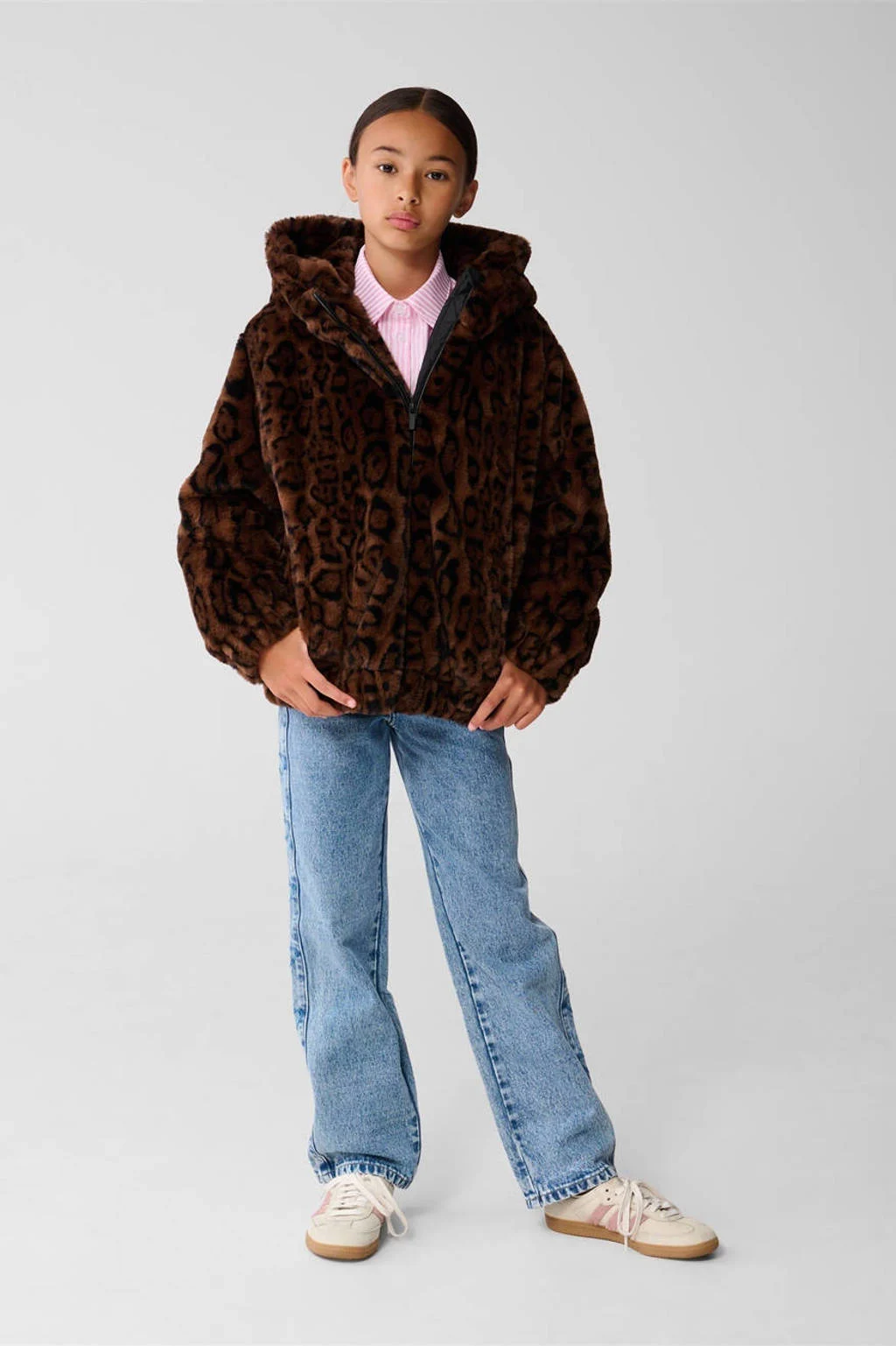 Shoeby imitatiebonten faux fur jas bruin